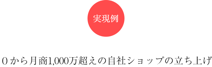 実現例　0から月商1,000万超えの自社ショップの立ち上げ