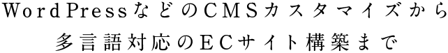 WordPressなどのCMSカスタマイズから多言語対応のECサイト構築まで